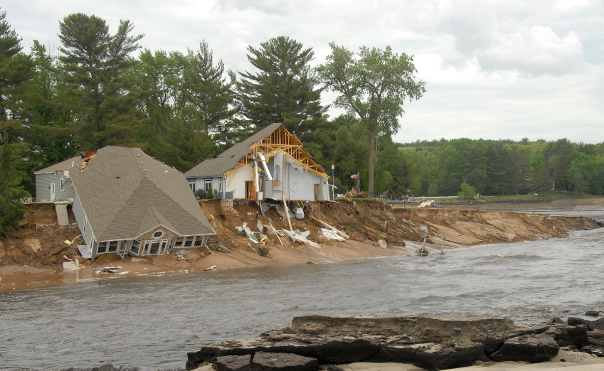 Midwest US Flood Loss - Corn Crop Affected & Damaged Agricultural Structures