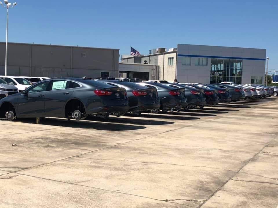 Thieves Stole 124 wheels From Chevrolet Dealership